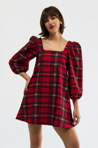 Collins Dress - Cabernet Plaid