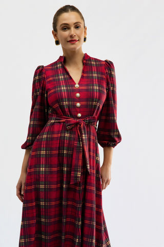 Vivian Dress - Cabernet Plaid