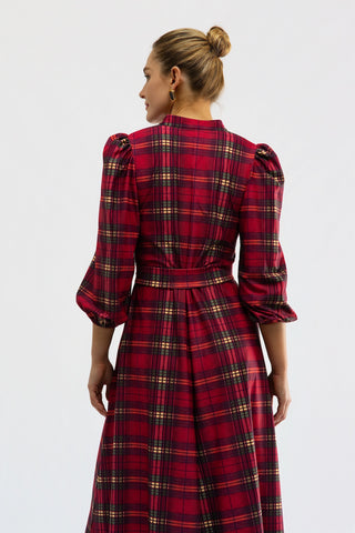 Vivian Dress - Cabernet Plaid