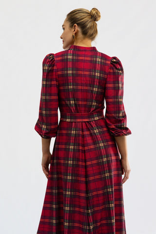 Vivian Dress - Cabernet Plaid