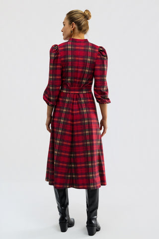Vivian Dress - Cabernet Plaid