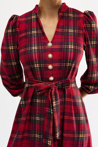 Vivian Dress - Cabernet Plaid