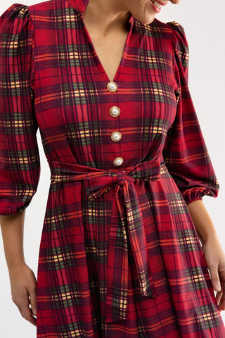 Vivian Dress - Cabernet Plaid